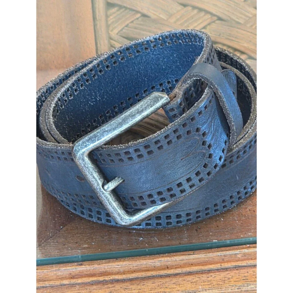 Johnston & Murphy Italian Leather Belt 38 Distressed Vintage